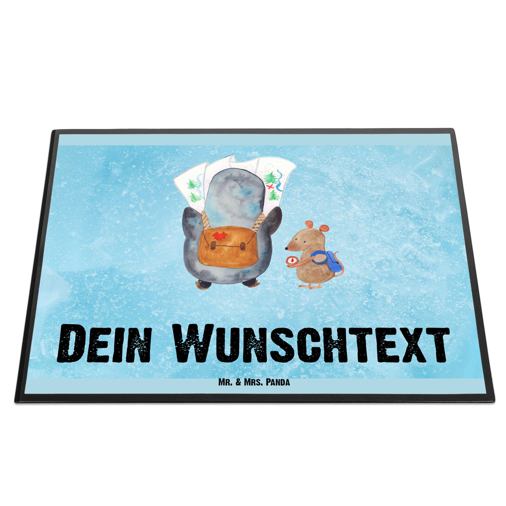 Personalisierte Schreibtischunterlage Pinguin & Maus Wanderer Personalisierte Schreibunterlage, Personalisierte Schreibtischauflage, Personalisierte Schreibtisch Unterlagen, Schreibunterlage mit Namen, Schreibtischauflage  mit Namen, Schreibtisch Unterlagen mit Namen, Selbst gestalten, Namensaufdruck, Namenspersonalisierung, Pinguin, Pinguine, Abenteurer, Abenteuer, Roadtrip, Ausflug, Wanderlust, wandern