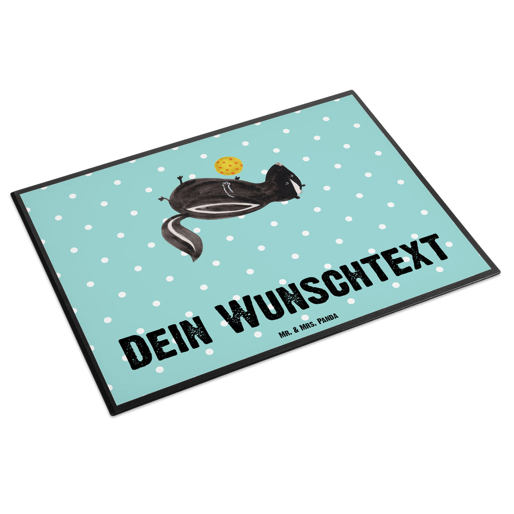 Personalisierte Schreibtischunterlage Stinktier Ball Personalisierte Schreibunterlage, Personalisierte Schreibtischauflage, Personalisierte Schreibtisch Unterlagen, Schreibunterlage mit Namen, Schreibtischauflage  mit Namen, Schreibtisch Unterlagen mit Namen, Selbst gestalten, Namensaufdruck, Namenspersonalisierung, Stinktier, Skunk, Wildtier, Raubtier, Stinker, Stinki, verspielt, Weisheit