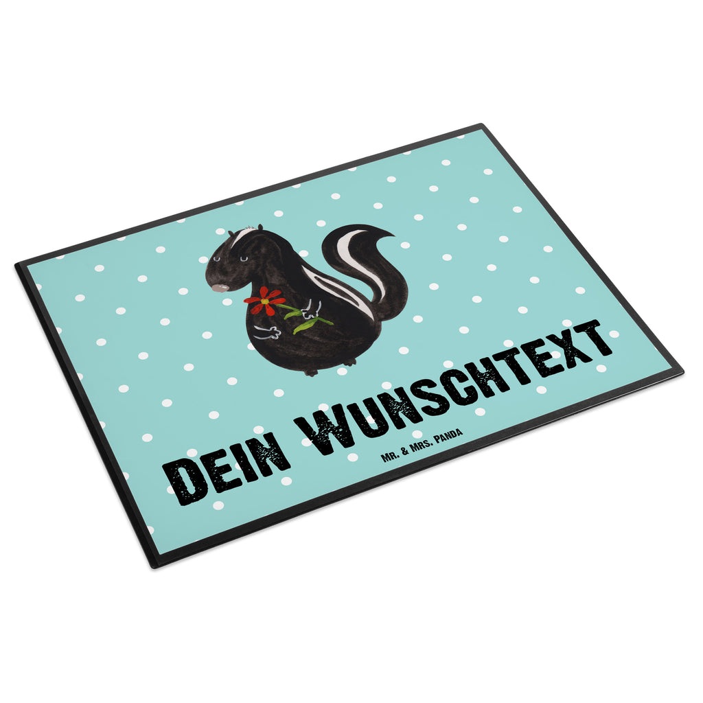 Personalisierte Schreibtischunterlage Stinktier Blume Personalisierte Schreibunterlage, Personalisierte Schreibtischauflage, Personalisierte Schreibtisch Unterlagen, Schreibunterlage mit Namen, Schreibtischauflage  mit Namen, Schreibtisch Unterlagen mit Namen, Selbst gestalten, Namensaufdruck, Namenspersonalisierung, Stinktier, Skunk, Wildtier, Raubtier, Stinker, Stinki, Tagträumer, verträumt, Dreams, Träume