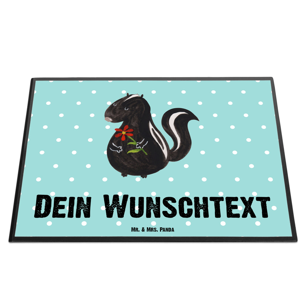 Personalisierte Schreibtischunterlage Stinktier Blume Personalisierte Schreibunterlage, Personalisierte Schreibtischauflage, Personalisierte Schreibtisch Unterlagen, Schreibunterlage mit Namen, Schreibtischauflage  mit Namen, Schreibtisch Unterlagen mit Namen, Selbst gestalten, Namensaufdruck, Namenspersonalisierung, Stinktier, Skunk, Wildtier, Raubtier, Stinker, Stinki, Tagträumer, verträumt, Dreams, Träume