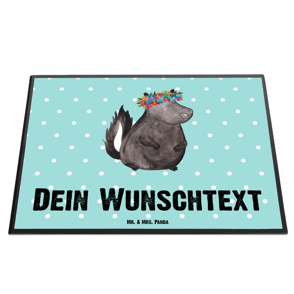 Personalisierte Schreibtischunterlage Stinktier Blumenmaedchen Personalisierte Schreibunterlage, Personalisierte Schreibtischauflage, Personalisierte Schreibtisch Unterlagen, Schreibunterlage mit Namen, Schreibtischauflage  mit Namen, Schreibtisch Unterlagen mit Namen, Selbst gestalten, Namensaufdruck, Namenspersonalisierung, Stinktier, Skunk, Wildtier, Raubtier, Stinker, Stinki, Yoga, Namaste, Lebe, Liebe, Lache