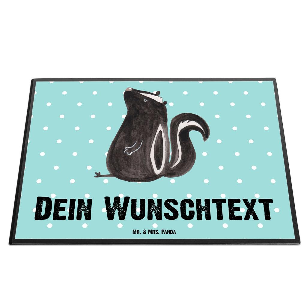 Personalisierte Schreibtischunterlage Stinktier sitzend Personalisierte Schreibunterlage, Personalisierte Schreibtischauflage, Personalisierte Schreibtisch Unterlagen, Schreibunterlage mit Namen, Schreibtischauflage  mit Namen, Schreibtisch Unterlagen mit Namen, Selbst gestalten, Namensaufdruck, Namenspersonalisierung, Stinktier, Skunk, Wildtier, Raubtier, Stinker, Stinki, Spruch, Büro, Recht, Besserwisser