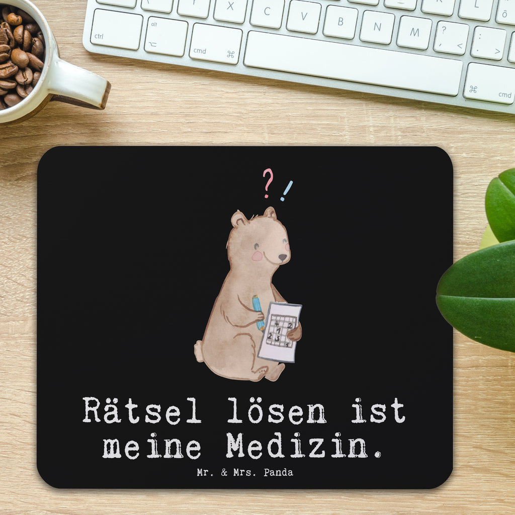 Mauspad Bär Rätsel lösen Medizin Mousepad, Computer zubehör, Büroausstattung, PC Zubehör, Arbeitszimmer, Mauspad, Einzigartiges Mauspad, Designer Mauspad, Geschenk, Sport, Sportart, Hobby, Schenken, Danke, Dankeschön, Auszeichnung, Gewinn, Sportler, Rätsel lösen, Kreuzworträtsel lösen, Knobeln, Gedächtnistraining, Gedächtnissport