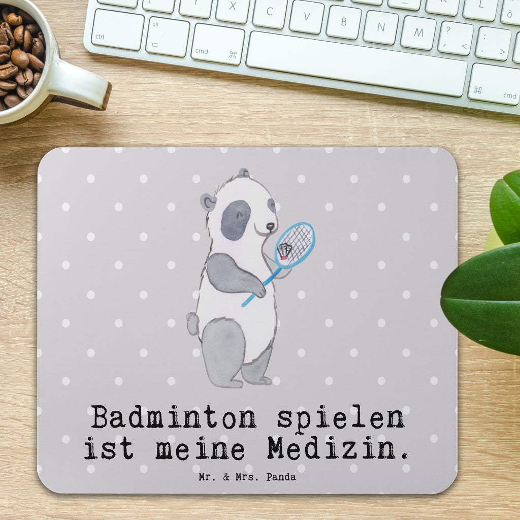 Mauspad Panda Badminton  Medizin Mousepad, Computer zubehör, Büroausstattung, PC Zubehör, Arbeitszimmer, Mauspad, Einzigartiges Mauspad, Designer Mauspad, Geschenk, Sport, Sportart, Hobby, Schenken, Danke, Dankeschön, Auszeichnung, Gewinn, Sportler, Badminton, Badminton spielen
