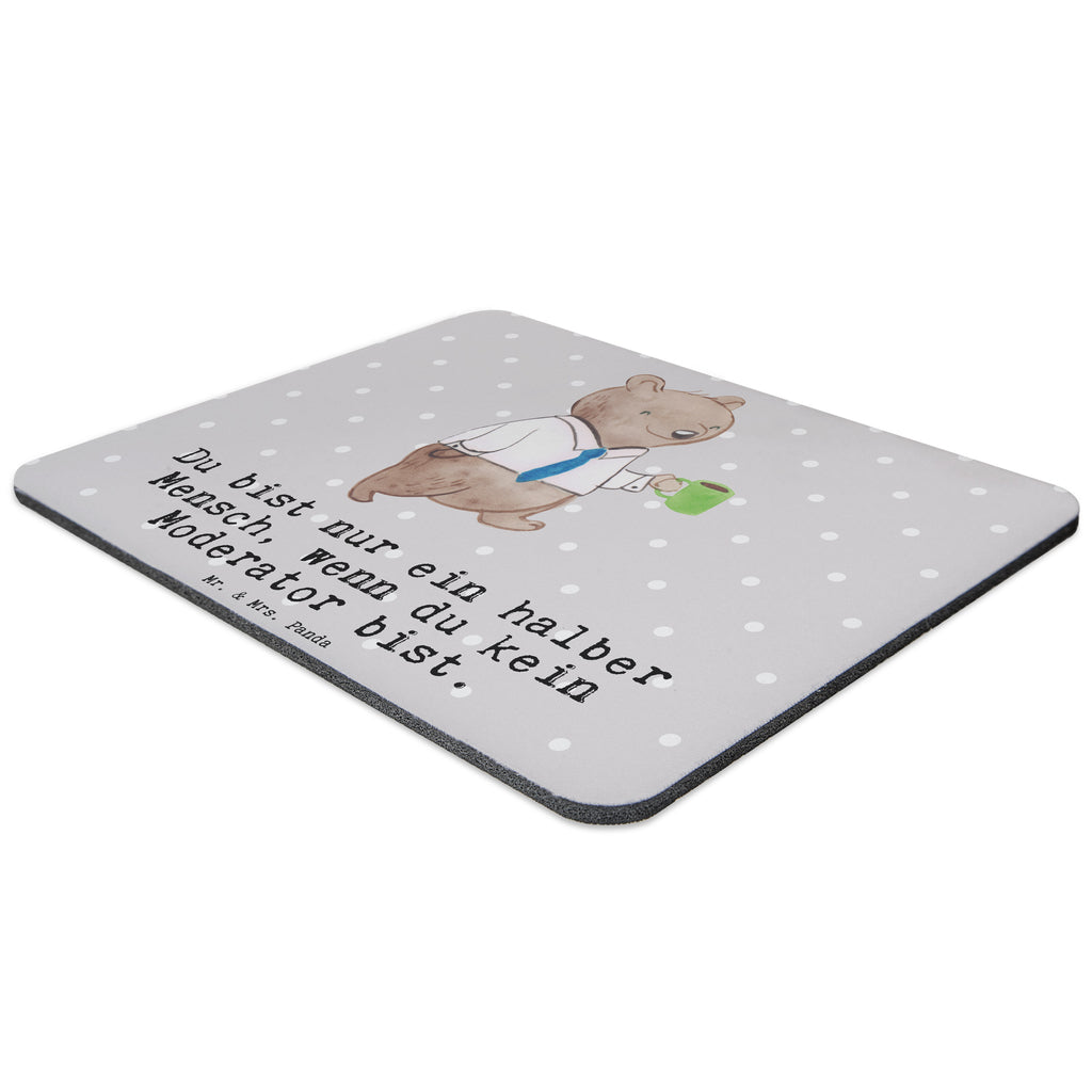Mauspad Moderator mit Herz Mousepad, Computer zubehör, Büroausstattung, PC Zubehör, Arbeitszimmer, Mauspad, Einzigartiges Mauspad, Designer Mauspad, Beruf, Ausbildung, Jubiläum, Abschied, Rente, Kollege, Kollegin, Geschenk, Schenken, Arbeitskollege, Mitarbeiter, Firma, Danke, Dankeschön