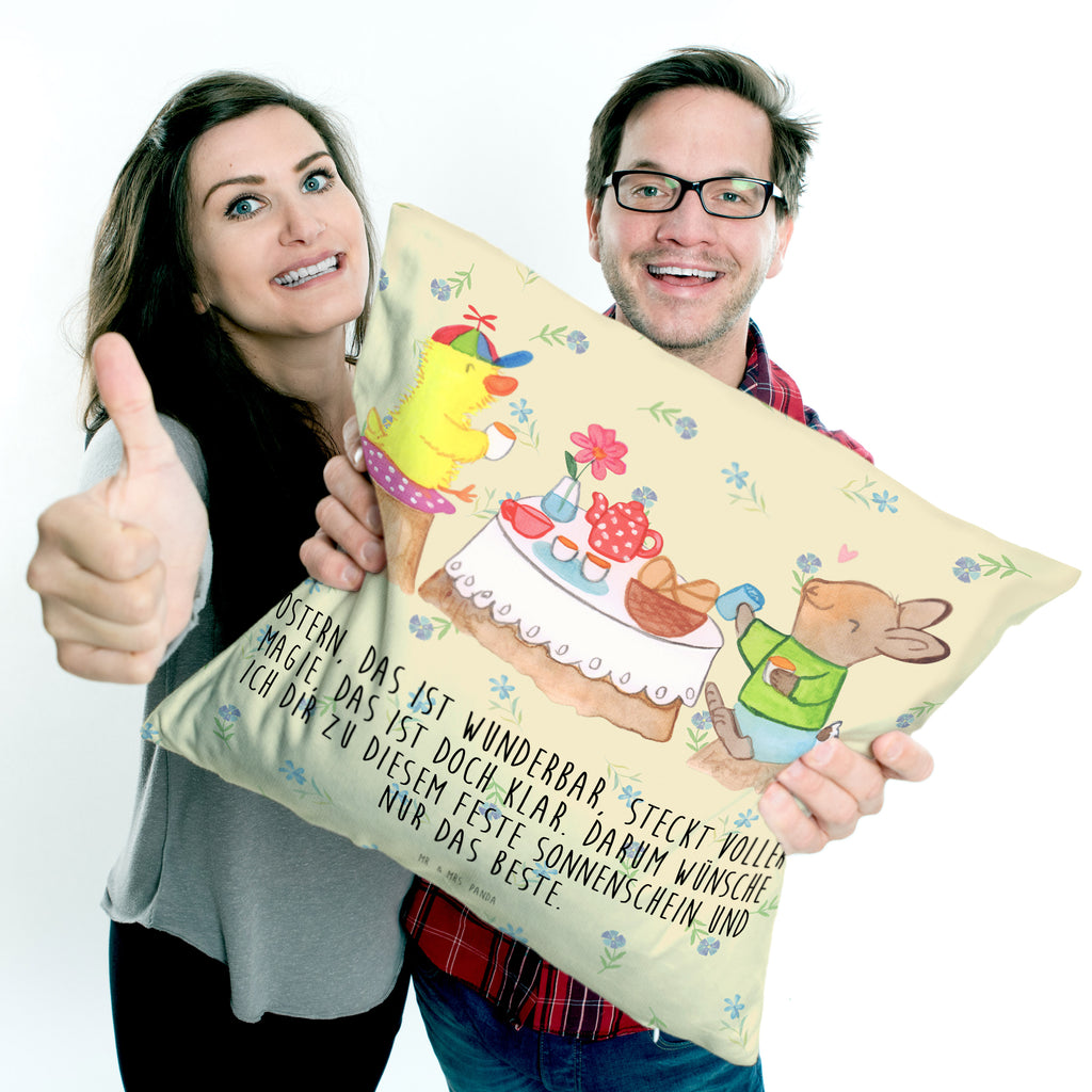 40x40 Kissen Ostern Frühstück Kissenhülle, Kopfkissen, Sofakissen, Dekokissen, Motivkissen, Ostern, Osterhase, Ostergeschenke, Osternest, Osterdeko, Geschenk zu Ostern, Ostergrüße, Ostereier, Frühling, Frühlingsgefühle, Hase, Osterfrühstück, Frühstück, Picknick, Küken, Osterküken