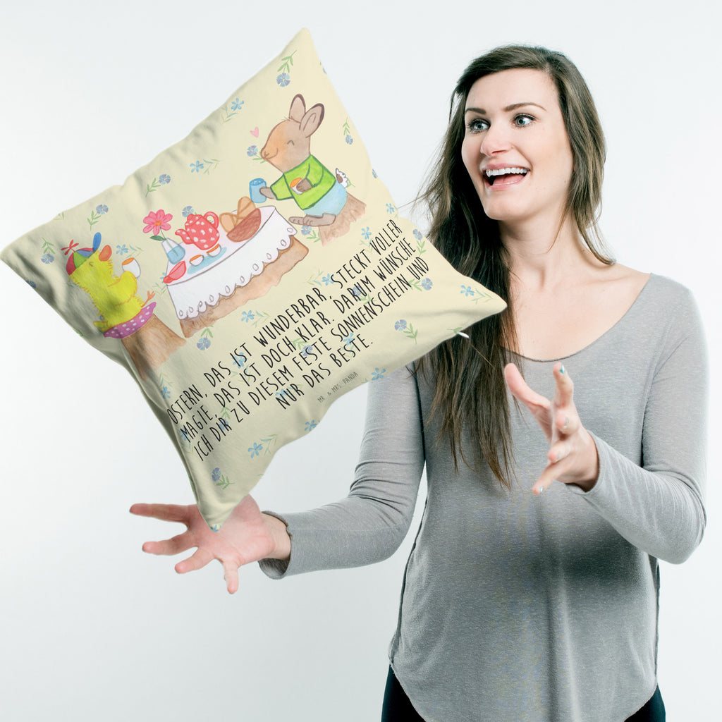 40x40 Kissen Ostern Frühstück Kissenhülle, Kopfkissen, Sofakissen, Dekokissen, Motivkissen, Ostern, Osterhase, Ostergeschenke, Osternest, Osterdeko, Geschenk zu Ostern, Ostergrüße, Ostereier, Frühling, Frühlingsgefühle, Hase, Osterfrühstück, Frühstück, Picknick, Küken, Osterküken