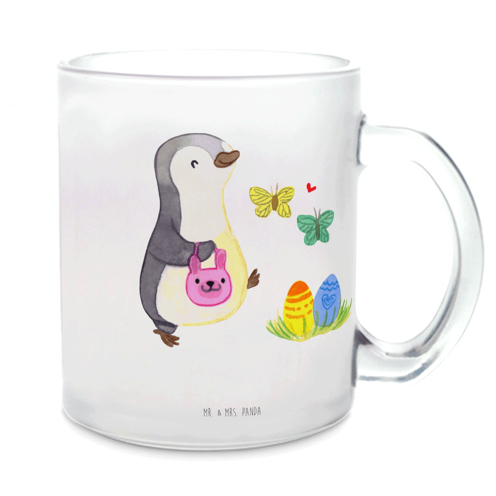 Teetasse Pinguin Eiersuche Teetasse, Teeglas, Teebecher, Tasse mit Henkel, Tasse, Glas Teetasse, Teetasse aus Glas, Ostern, Osterhase, Ostergeschenke, Osternest, Osterdeko, Geschenk zu Ostern