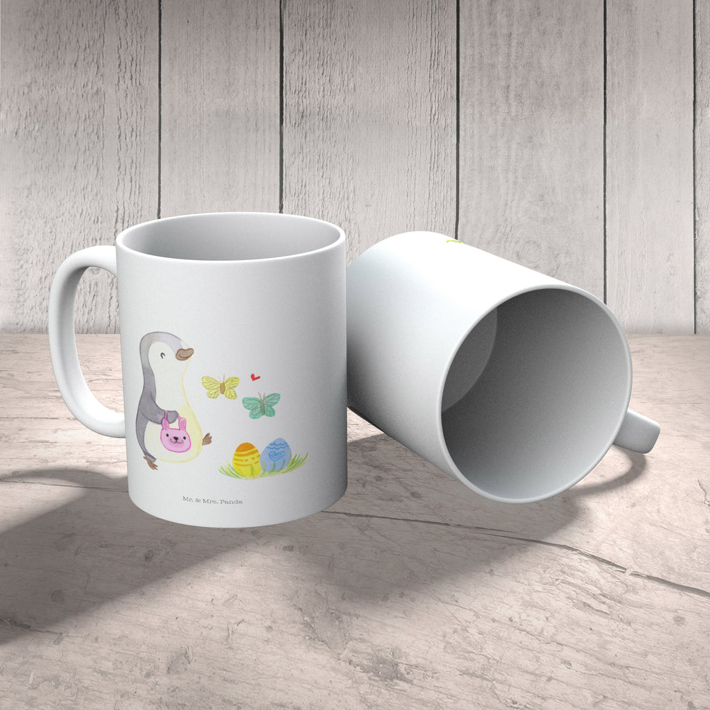Tasse Pinguin Eiersuche  Becher, Kaffeetasse, Kaffeebecher, Tee, Frühstück, Büro  Ostern, Osterhase, Ostergeschenke, Osternest, Osterdeko, Geschenk zu Ostern