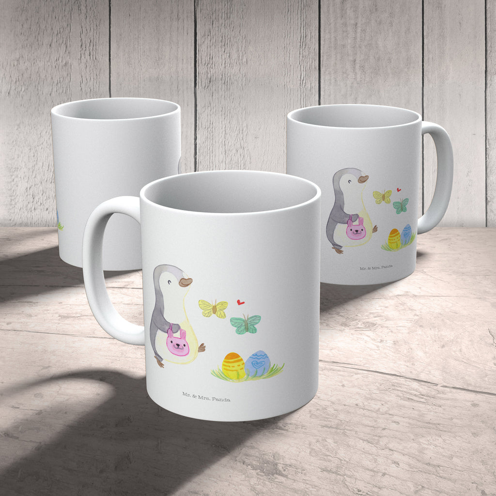 Tasse Pinguin Eiersuche  Becher, Kaffeetasse, Kaffeebecher, Tee, Frühstück, Büro  Ostern, Osterhase, Ostergeschenke, Osternest, Osterdeko, Geschenk zu Ostern