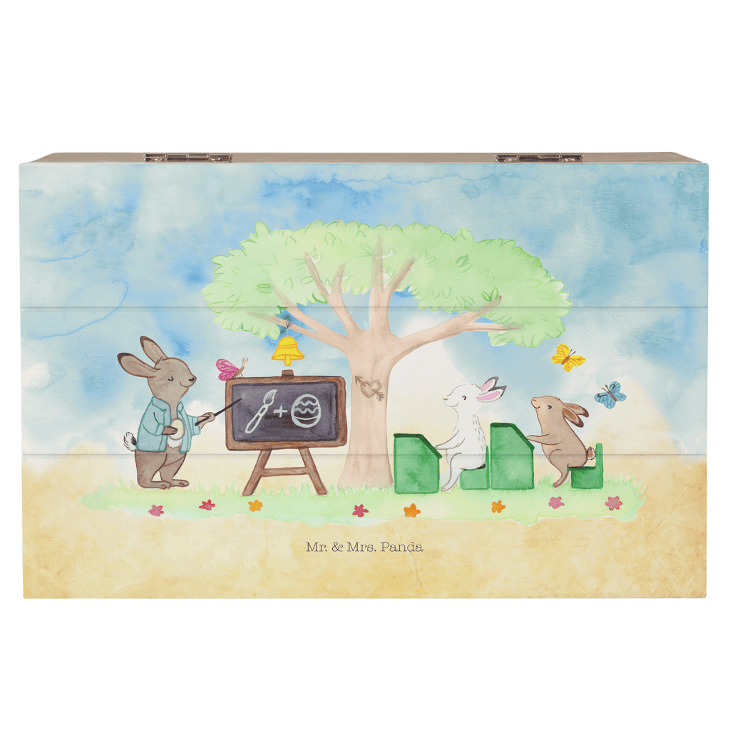 Holzkiste Osterhasenschule Holzkiste, Kiste, Schatzkiste, Truhe, Schatulle, XXL, Erinnerungsbox, Erinnerungskiste, Dekokiste, Aufbewahrungsbox, Ostern, Osterhase, Ostergeschenke, Osternest, Osterdeko, Geschenk zu Ostern