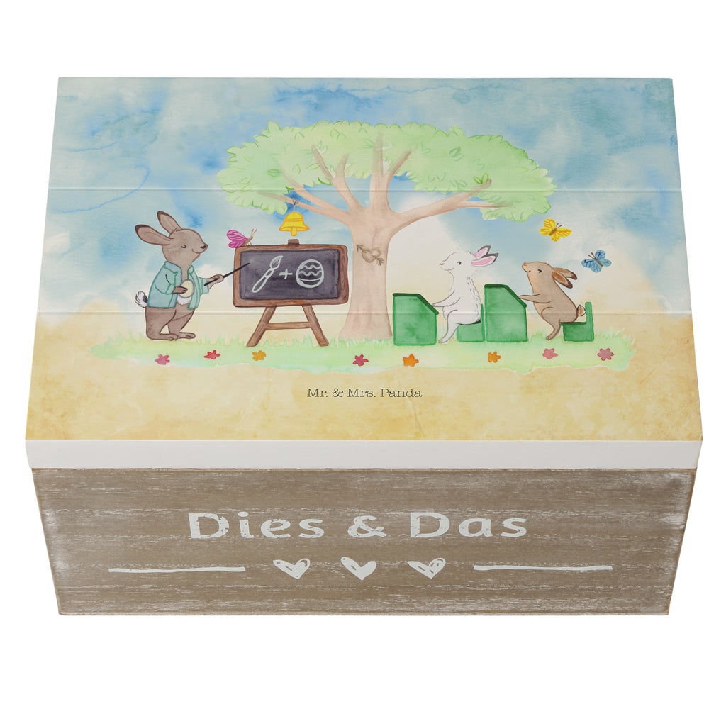 Holzkiste Osterhasenschule Holzkiste, Kiste, Schatzkiste, Truhe, Schatulle, XXL, Erinnerungsbox, Erinnerungskiste, Dekokiste, Aufbewahrungsbox, Ostern, Osterhase, Ostergeschenke, Osternest, Osterdeko, Geschenk zu Ostern