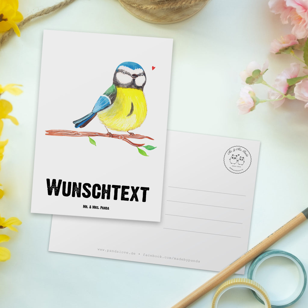 Personalisierte Postkarte Vogel Blaumeise Postkarte mit Namen, Postkarte bedrucken, Postkarte mit Wunschtext, Postkarte personalisierbar, Geschenkkarte mit Namen, Grußkarte mit Namen, Karte mit Namen, Einladung mit Namen, Ansichtskarte mit Namen, Geschenkkarte mit Wunschtext, Grußkarte mit Wunschtext, Karte mit Wunschtext, Einladung mit Wunschtext, Ansichtskarte mit Wunschtext, Ostern, Osterhase, Ostergeschenke, Osternest, Osterdeko, Geschenk zu Ostern, Ostergrüße, Blaumeise, Vogel, liebe Grüße, Frühling, Frühlingsgefühle, Osterzeit
