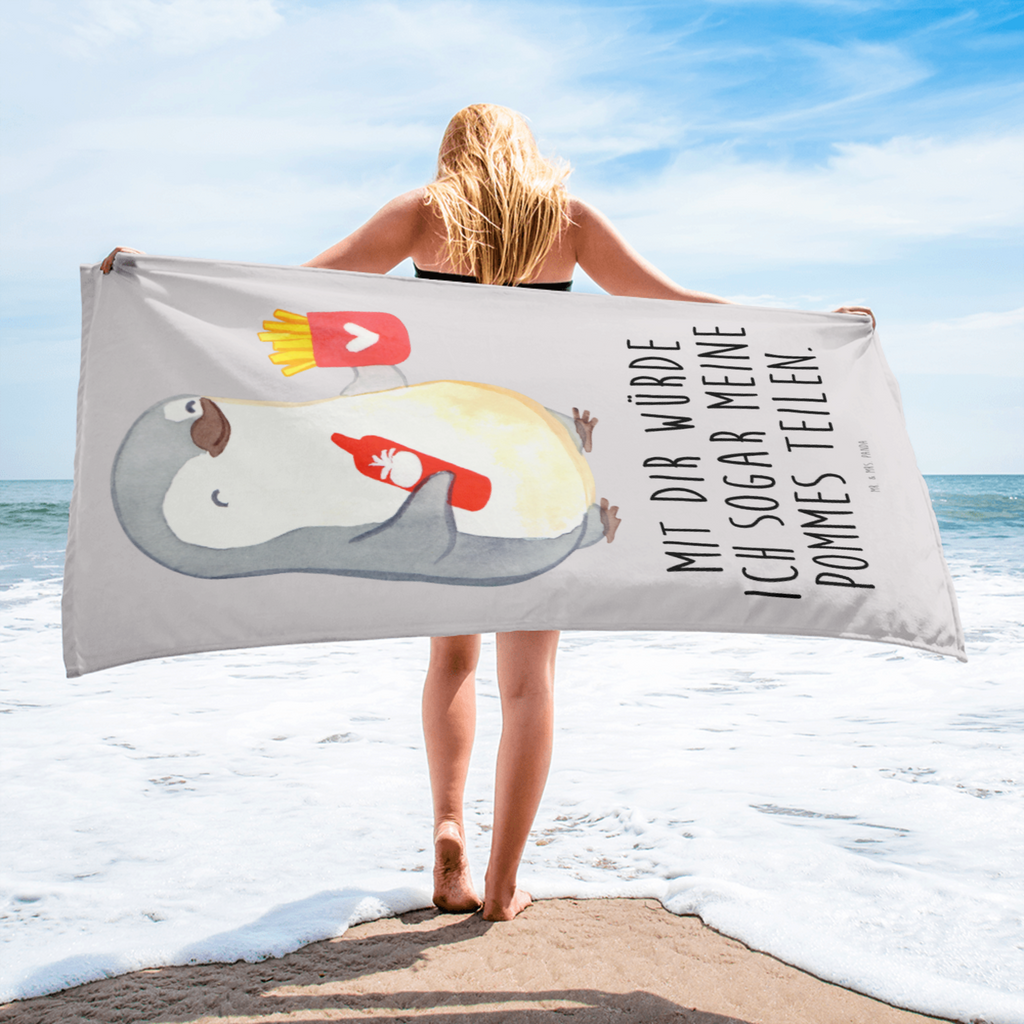 XL Badehandtuch Pinguin Pommes Handtuch, Badetuch, Duschtuch, Strandtuch, Saunatuch, Liebe, Partner, Freund, Freundin, Ehemann, Ehefrau, Heiraten, Verlobung, Heiratsantrag, Liebesgeschenk, Jahrestag, Hocheitstag, Valentinstag, Geschenk für Frauen, Hochzeitstag, Mitbringsel, Geschenk für Freundin, Geschenk für Partner, Liebesbeweis, für Männer, für Ehemann