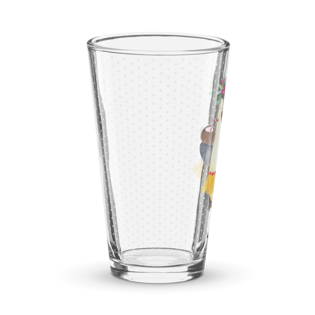 Premium Trinkglas Pinguin Kokosnuss Trinkglas, Glas, Pint Glas, Bierglas, Cocktail Glas, Wasserglas, Pinguin, Aloha, Hawaii, Urlaub, Kokosnuss, Pinguine