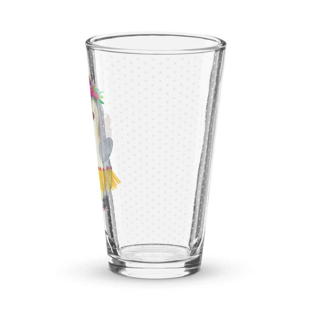 Premium Trinkglas Pinguin Kokosnuss Trinkglas, Glas, Pint Glas, Bierglas, Cocktail Glas, Wasserglas, Pinguin, Aloha, Hawaii, Urlaub, Kokosnuss, Pinguine