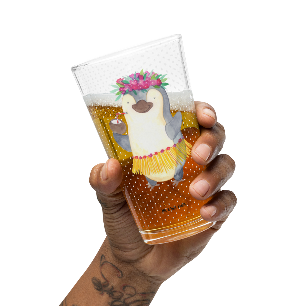 Premium Trinkglas Pinguin Kokosnuss Trinkglas, Glas, Pint Glas, Bierglas, Cocktail Glas, Wasserglas, Pinguin, Aloha, Hawaii, Urlaub, Kokosnuss, Pinguine