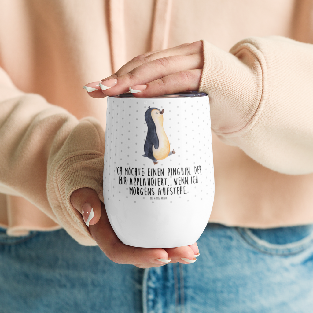 Weinbecher Pinguin marschierend Weinbecher, Glühwein Becher, Heißgetränke, Trinkbecher, Weinkelch, Weingläser, hochwertiger Weinbecher, Weinbecher Reisen, Weinbecher unterwegs, Pinguin, Pinguine, Frühaufsteher, Langschläfer, Bruder, Schwester, Familie
