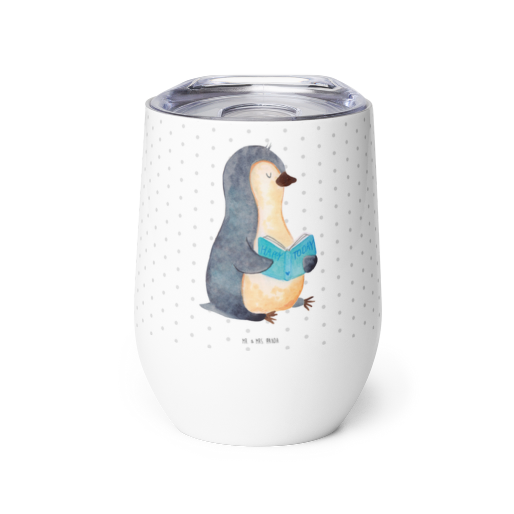 Weinbecher Pinguin Buch Weinbecher, Glühwein Becher, Heißgetränke, Trinkbecher, Weinkelch, Weingläser, hochwertiger Weinbecher, Weinbecher Reisen, Weinbecher unterwegs, Pinguin, Pinguine, Buch, Lesen, Bücherwurm, Nichtstun, Faulenzen, Ferien, Urlaub, Freizeit