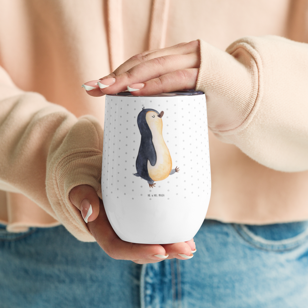 Weinbecher Pinguin marschierend Weinbecher, Glühwein Becher, Heißgetränke, Trinkbecher, Weinkelch, Weingläser, hochwertiger Weinbecher, Weinbecher Reisen, Weinbecher unterwegs, Pinguin, Pinguine, Frühaufsteher, Langschläfer, Bruder, Schwester, Familie
