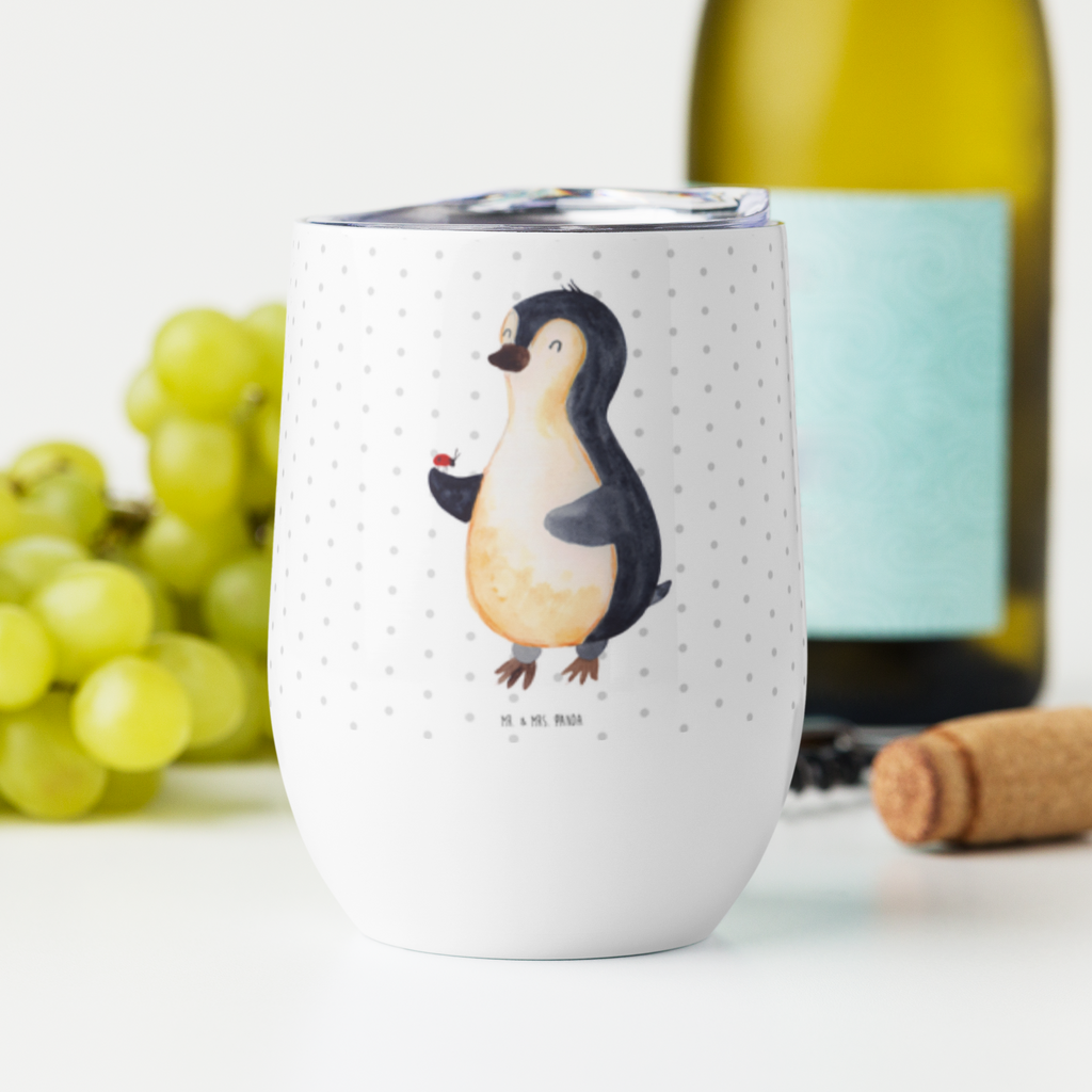 Weinbecher Pinguin Marienkäfer Weinbecher, Glühwein Becher, Heißgetränke, Trinkbecher, Weinkelch, Weingläser, hochwertiger Weinbecher, Weinbecher Reisen, Weinbecher unterwegs, Pinguin, Pinguine, Marienkäfer, Liebe, Wunder, Glück, Freude, Lebensfreude