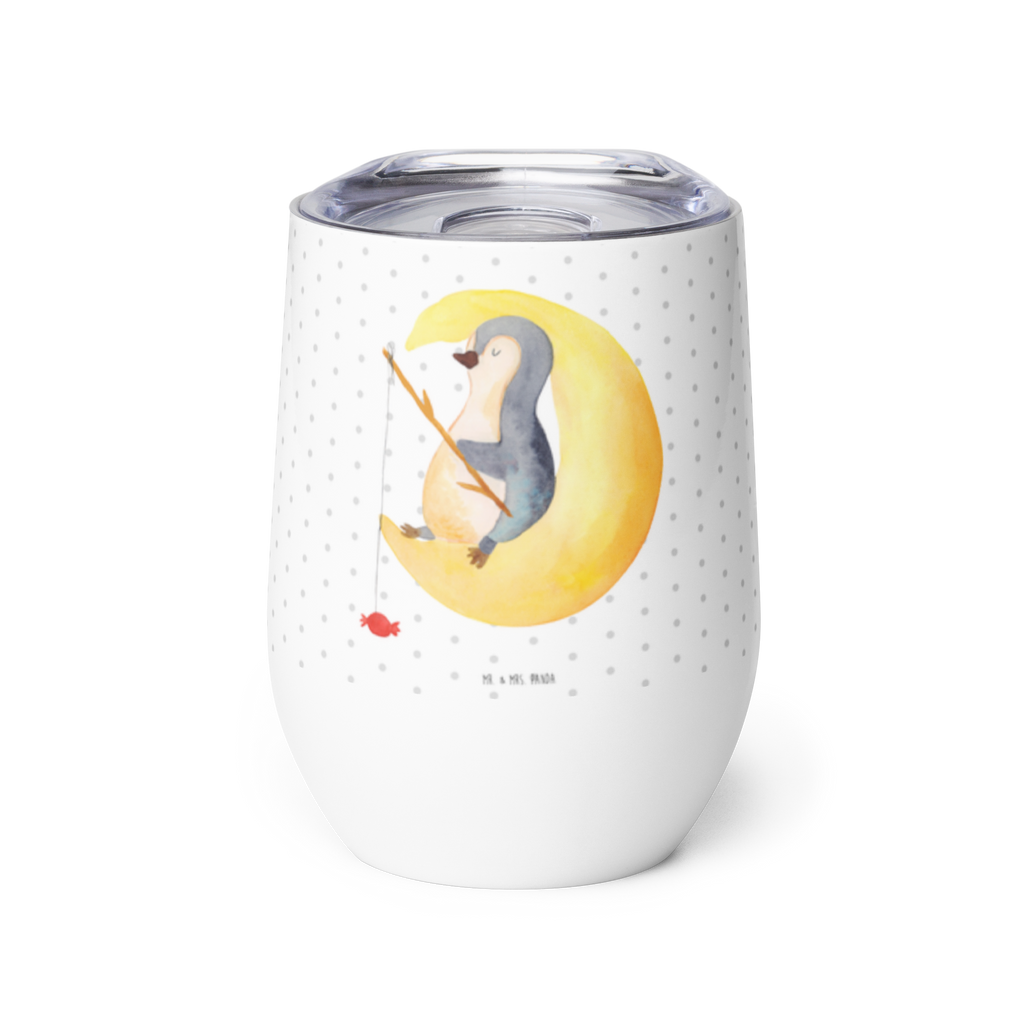 Weinbecher Pinguin Mond Weinbecher, Glühwein Becher, Heißgetränke, Trinkbecher, Weinkelch, Weingläser, hochwertiger Weinbecher, Weinbecher Reisen, Weinbecher unterwegs, Pinguin, Pinguine, Spruch, schlafen, Nachtruhe, Einschlafen, Schlafzimmer, Schlafstörungen, Gästezimmer