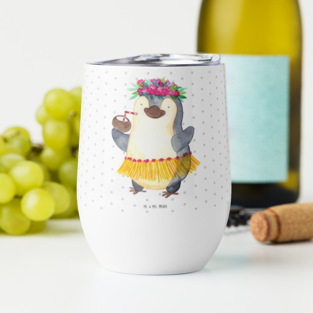 Weinbecher Pinguin Kokosnuss Weinbecher, Glühwein Becher, Heißgetränke, Trinkbecher, Weinkelch, Weingläser, hochwertiger Weinbecher, Weinbecher Reisen, Weinbecher unterwegs, Pinguin, Aloha, Hawaii, Urlaub, Kokosnuss, Pinguine