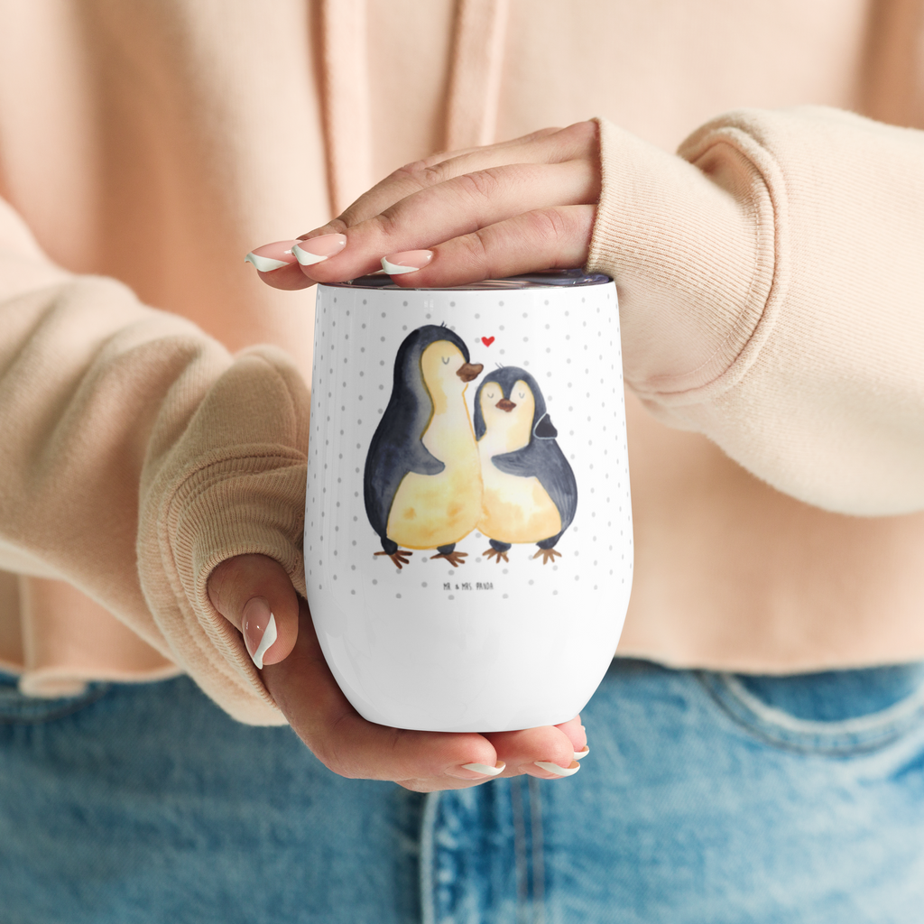 Weinbecher Pinguin umarmend Weinbecher, Glühwein Becher, Heißgetränke, Trinkbecher, Weinkelch, Weingläser, hochwertiger Weinbecher, Weinbecher Reisen, Weinbecher unterwegs, Pinguin, Liebe, Liebespaar, Liebesbeweis, Liebesgeschenk, Verlobung, Jahrestag, Hochzeitstag, Hochzeit, Hochzeitsgeschenk