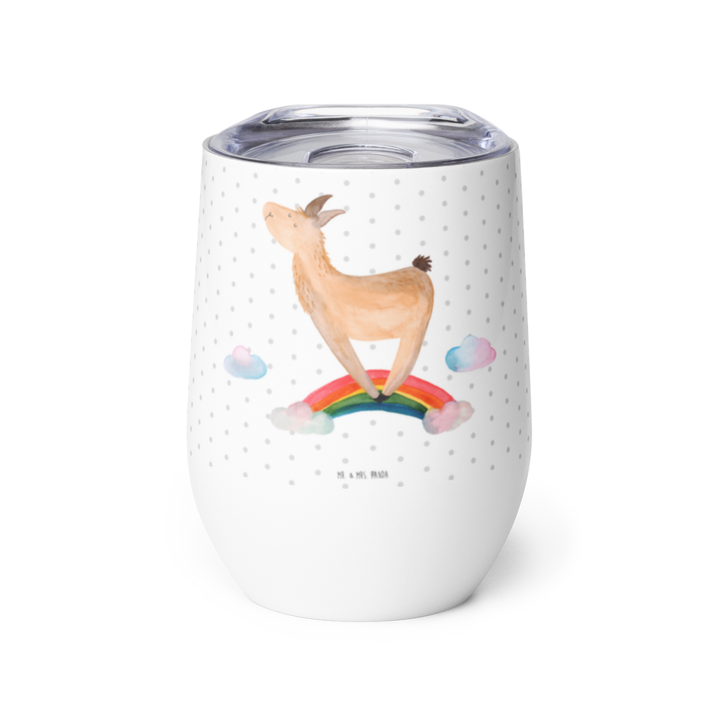 Weinbecher Lama Regenbogen Weinbecher, Glühwein Becher, Heißgetränke, Trinkbecher, Weinkelch, Weingläser, hochwertiger Weinbecher, Weinbecher Reisen, Weinbecher unterwegs, Lama, Alpaka, Lamas, Regenbogen, Haters gonna hate, Haters, Selbstständig, Außenseiter, Schule, Abi, Hobby, Wolkenland, Freiheit