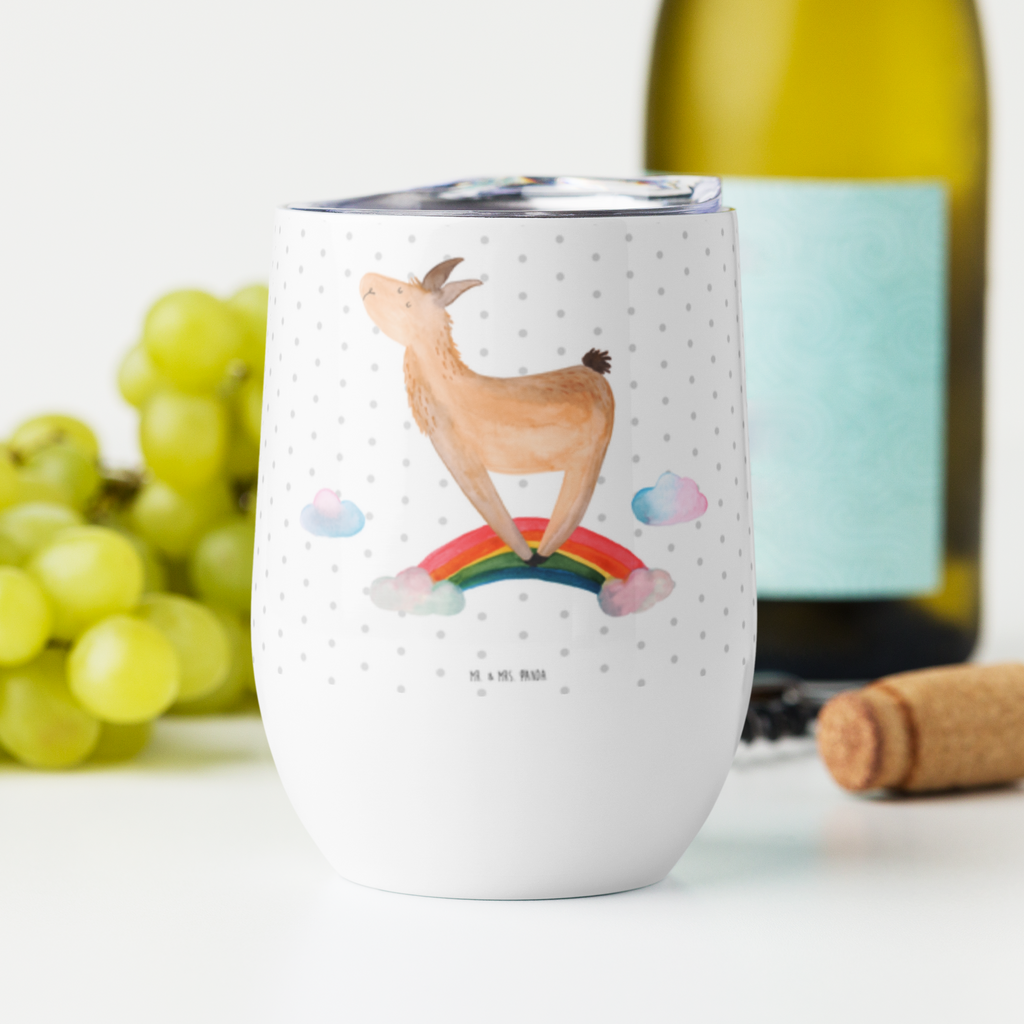 Weinbecher Lama Regenbogen Weinbecher, Glühwein Becher, Heißgetränke, Trinkbecher, Weinkelch, Weingläser, hochwertiger Weinbecher, Weinbecher Reisen, Weinbecher unterwegs, Lama, Alpaka, Lamas, Regenbogen, Haters gonna hate, Haters, Selbstständig, Außenseiter, Schule, Abi, Hobby, Wolkenland, Freiheit