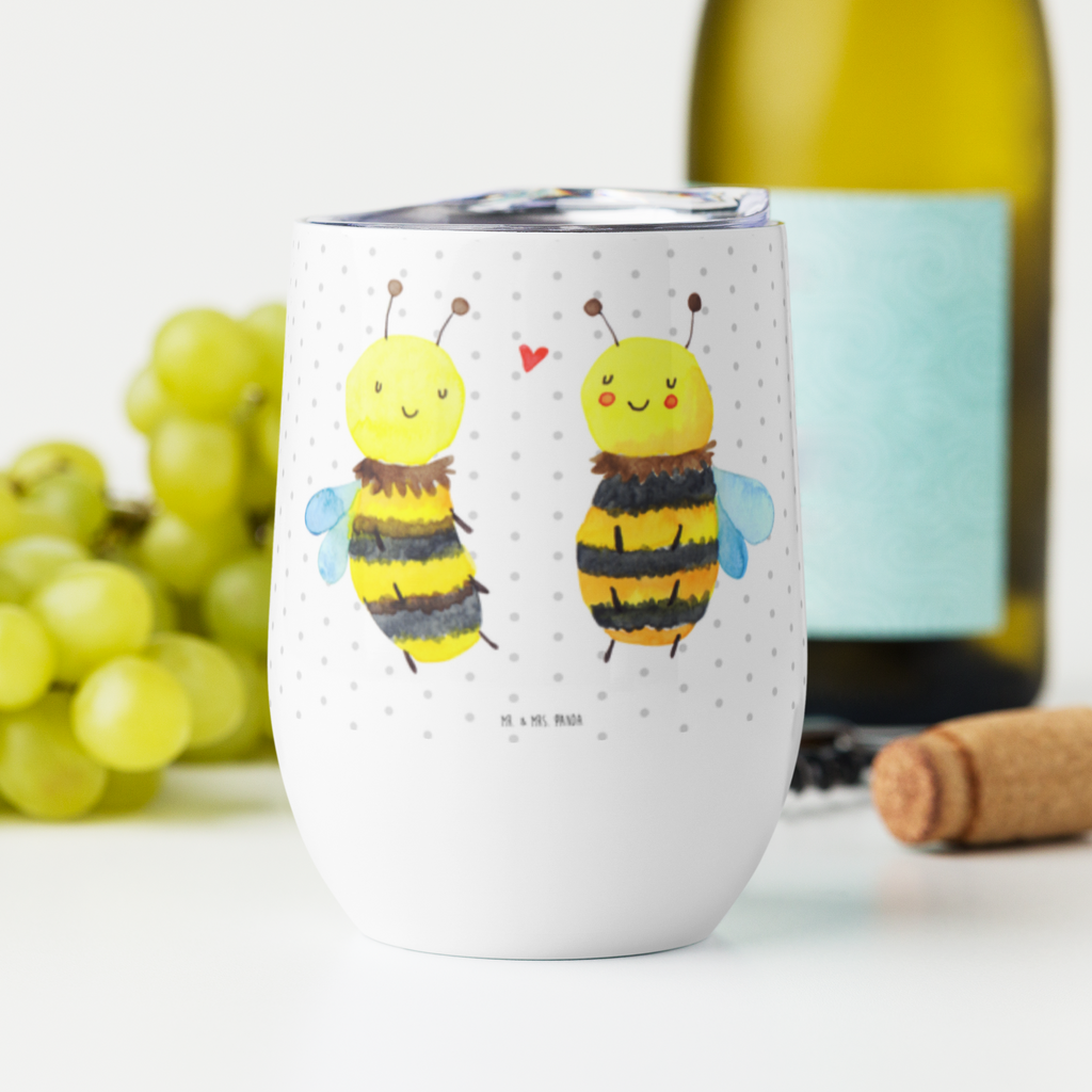 Weinbecher Biene Verliebt Weinbecher, Glühwein Becher, Heißgetränke, Trinkbecher, Weinkelch, Weingläser, hochwertiger Weinbecher, Weinbecher Reisen, Weinbecher unterwegs, Biene, Wespe, Hummel