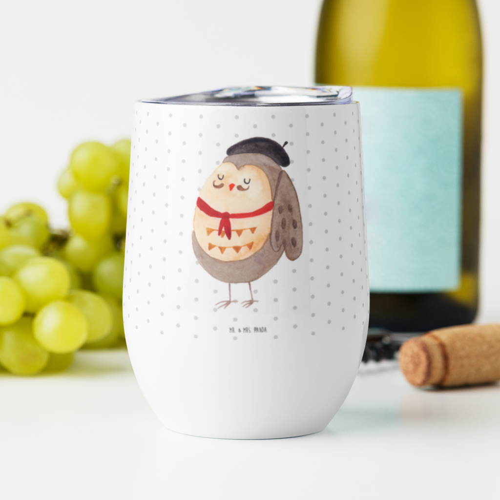 Weinbecher Eule Französisch Weinbecher, Glühwein Becher, Heißgetränke, Trinkbecher, Weinkelch, Weingläser, hochwertiger Weinbecher, Weinbecher Reisen, Weinbecher unterwegs, Eule, Eulen, Eule Deko, Owl, hibou, La vie est belle, das Leben ist schön, Spruch schön, Spruch Französisch, Frankreich
