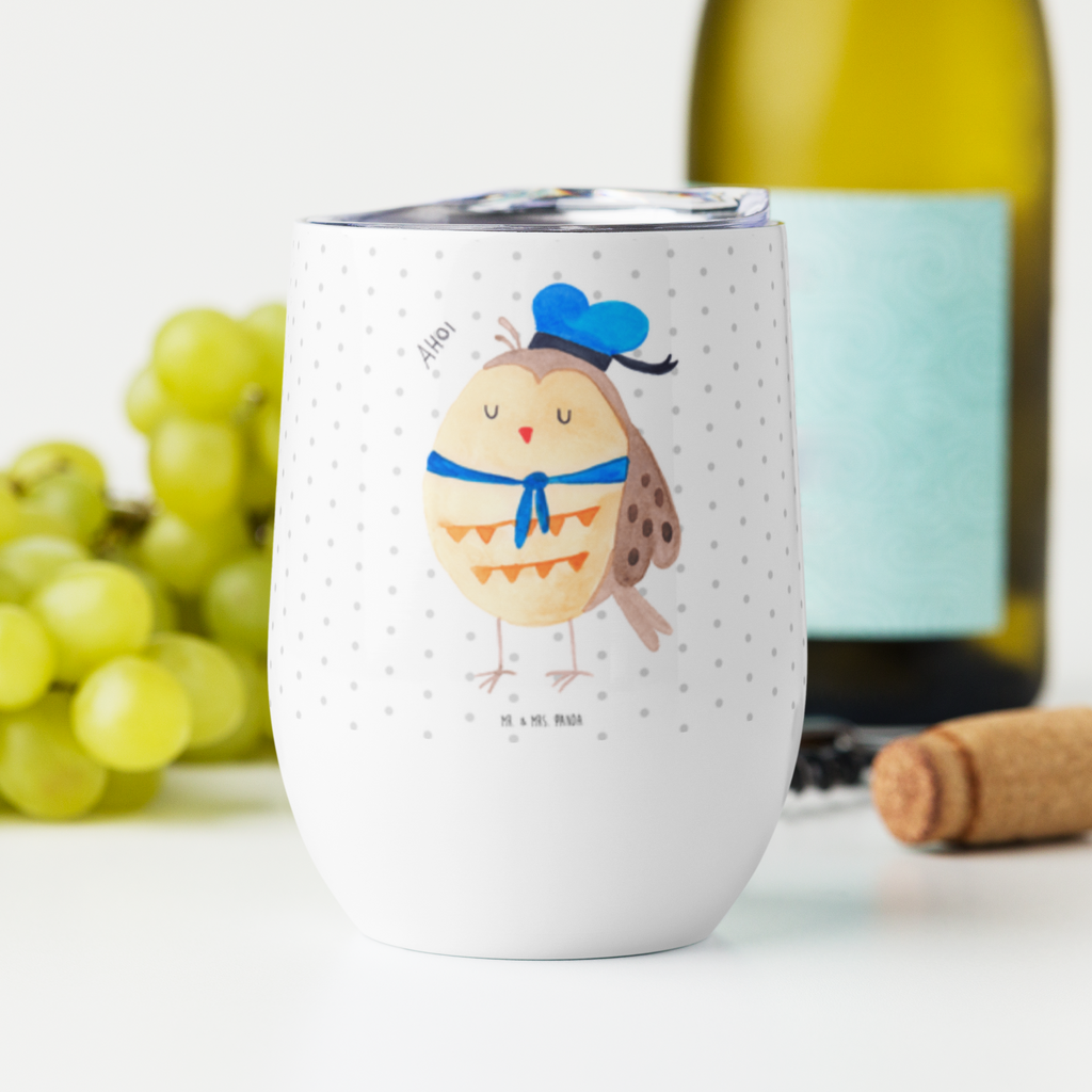 Weinbecher Eule Matrosen Weinbecher, Glühwein Becher, Heißgetränke, Trinkbecher, Weinkelch, Weingläser, hochwertiger Weinbecher, Weinbecher Reisen, Weinbecher unterwegs, Eule, Eule Spruch, Eule Deko, Owl, Wortspiel lustig, Matrose, Freundin, Ehe, Seefahrer, Heimathafen, Hochzeitstag Geschenk