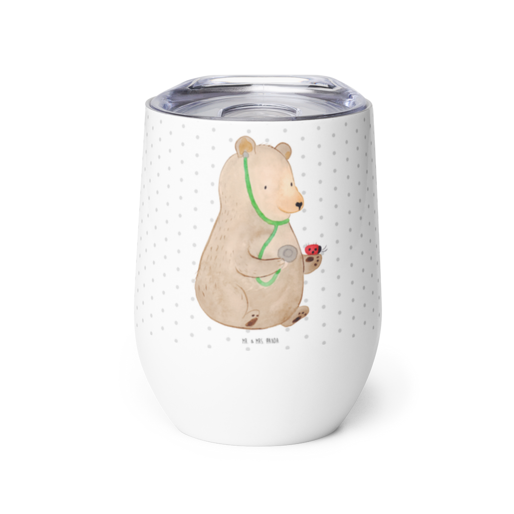 Weinbecher Bär Arzt Weinbecher, Glühwein Becher, Heißgetränke, Trinkbecher, Weinkelch, Weingläser, hochwertiger Weinbecher, Weinbecher Reisen, Weinbecher unterwegs, Bär, Teddy, Teddybär, Arzt, Ärztin, Doktor, Professor, Doktorin, Professorin