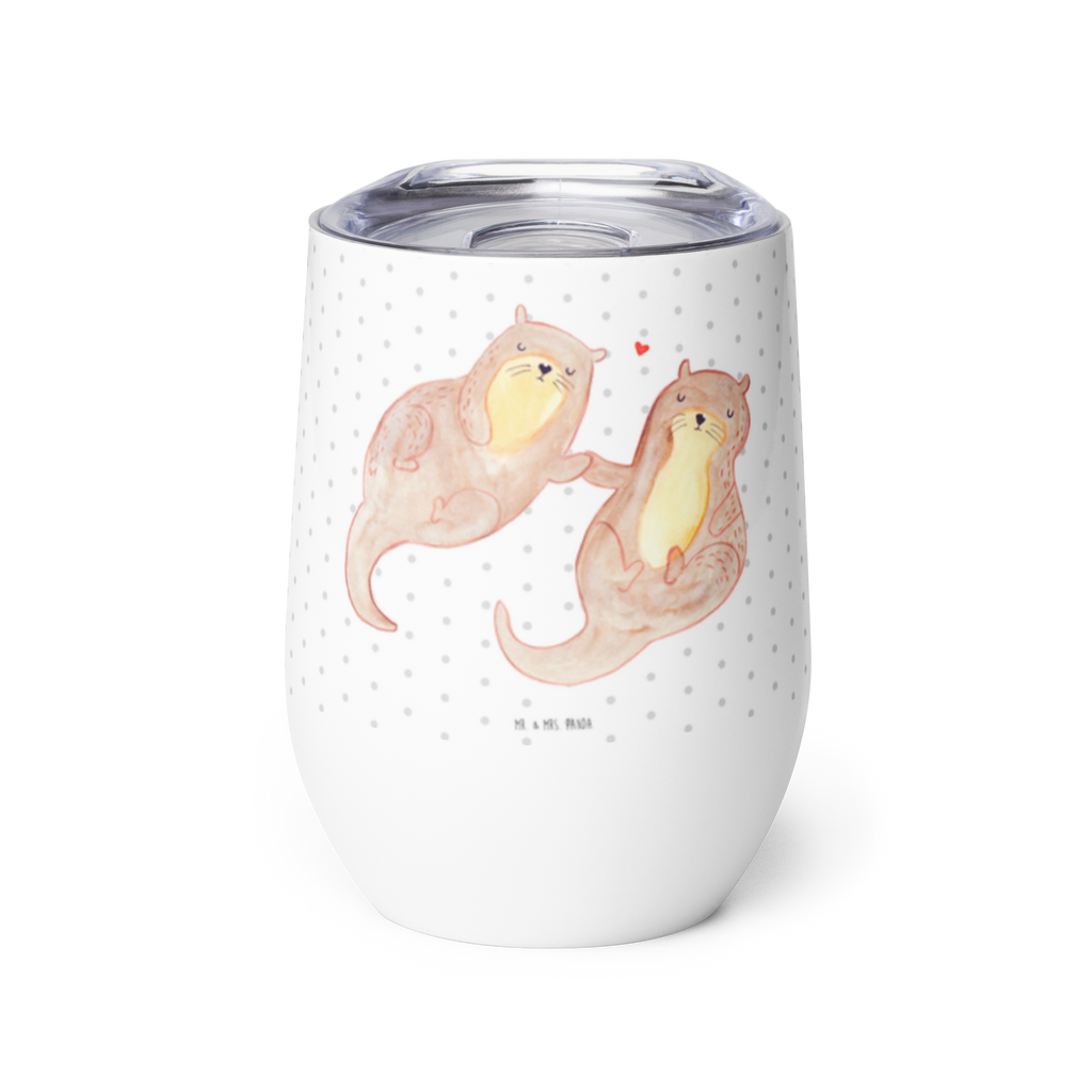 Weinbecher Otter händchenhaltend Weinbecher, Glühwein Becher, Heißgetränke, Trinkbecher, Weinkelch, Weingläser, hochwertiger Weinbecher, Weinbecher Reisen, Weinbecher unterwegs, Otter, Fischotter, Seeotter, Otter Seeotter See Otter