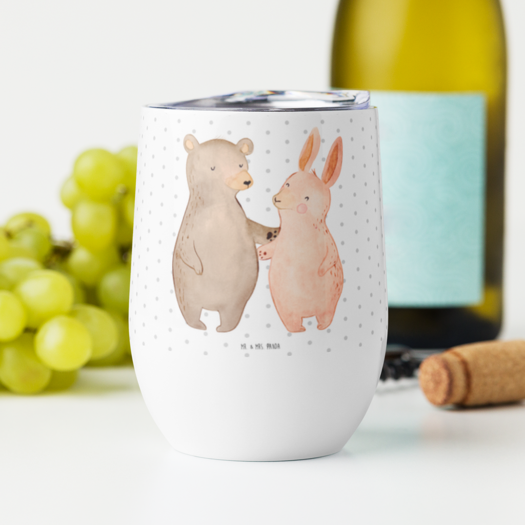 Weinbecher Bär Hase Umarmen Weinbecher, Glühwein Becher, Heißgetränke, Trinkbecher, Weinkelch, Weingläser, hochwertiger Weinbecher, Weinbecher Reisen, Weinbecher unterwegs, Liebe, Partner, Freund, Freundin, Ehemann, Ehefrau, Heiraten, Verlobung, Heiratsantrag, Liebesgeschenk, Jahrestag, Hocheitstag, Freunde, bester Freund, Hase, Bär, Bärchen, best friends