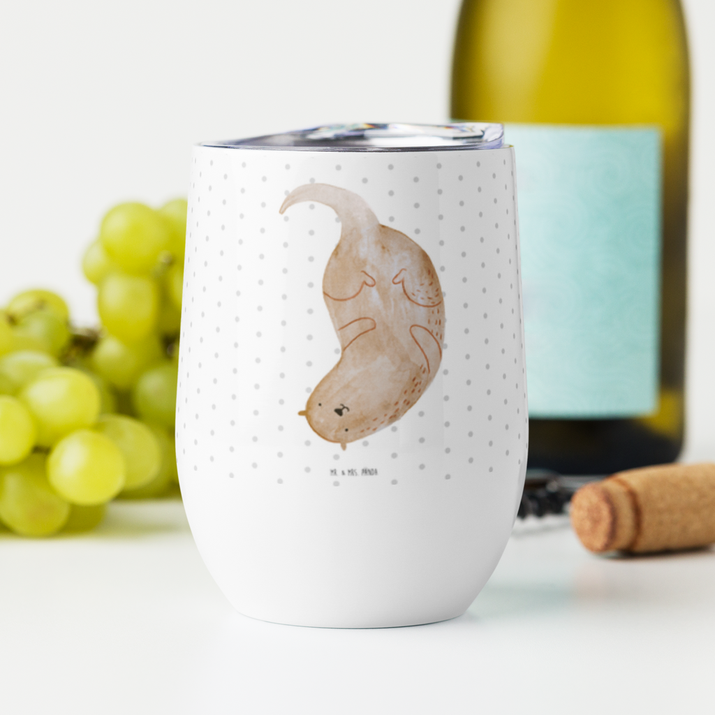 Weinbecher Otter kopfüber Weinbecher, Glühwein Becher, Heißgetränke, Trinkbecher, Weinkelch, Weingläser, hochwertiger Weinbecher, Weinbecher Reisen, Weinbecher unterwegs, Otter, Fischotter, Seeotter, Otter Seeotter See Otter