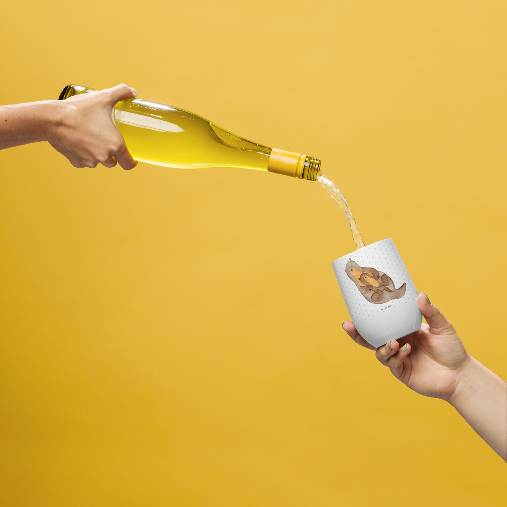 Weinbecher Otter mit Kind Weinbecher, Glühwein Becher, Heißgetränke, Trinkbecher, Weinkelch, Weingläser, hochwertiger Weinbecher, Weinbecher Reisen, Weinbecher unterwegs, Otter, Fischotter, Seeotter, Otter Seeotter See Otter