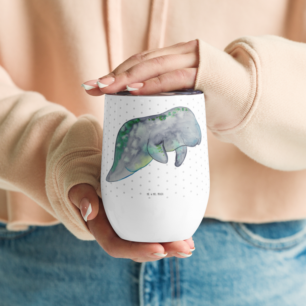 Weinbecher Seekuh chillt Weinbecher, Glühwein Becher, Heißgetränke, Trinkbecher, Weinkelch, Weingläser, hochwertiger Weinbecher, Weinbecher Reisen, Weinbecher unterwegs, Meerestiere, Meer, Urlaub, Seekuh, Seekühe, Diät, Abnehmen, Zucker, Diätwahn, Essen, Süßigkeiten