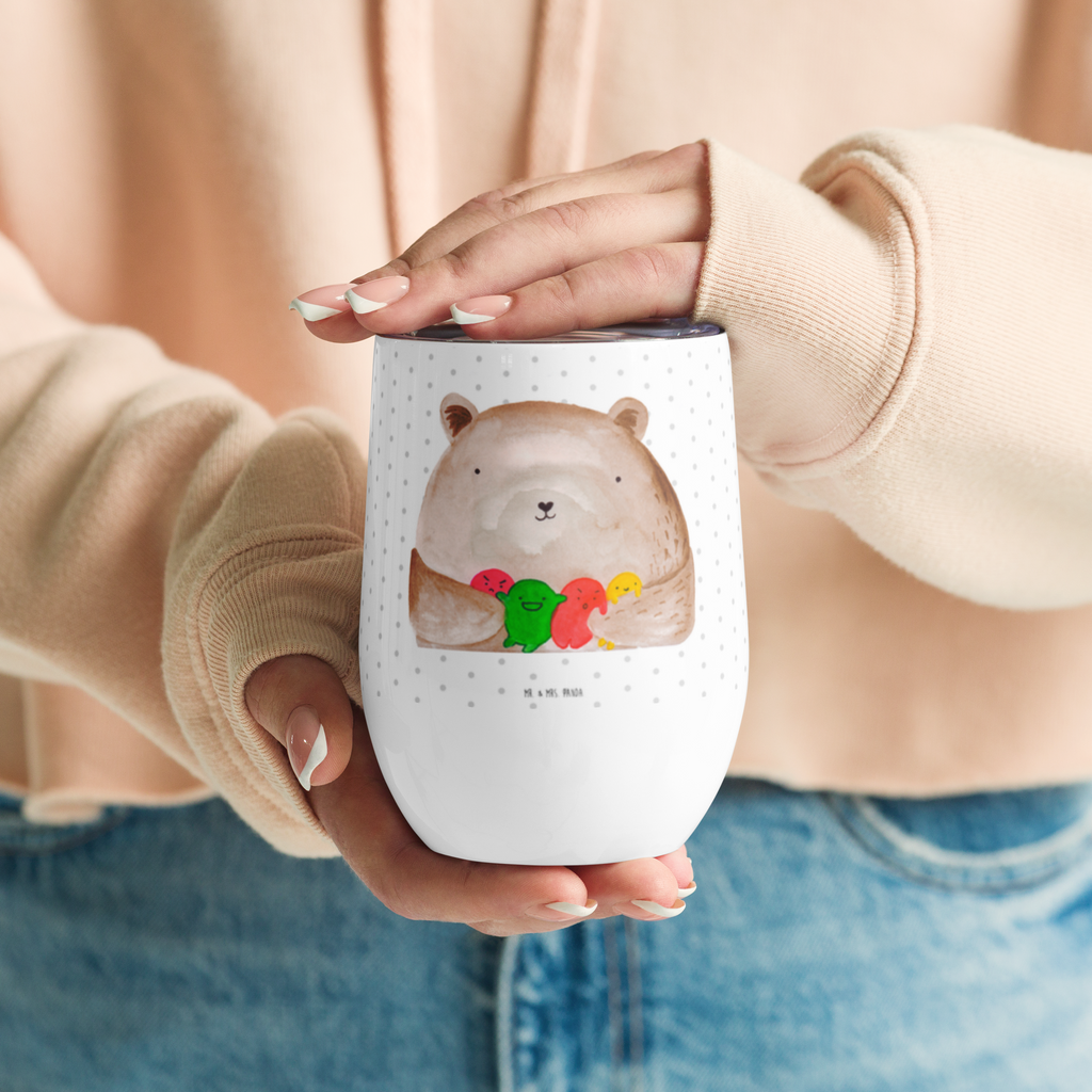 Weinbecher Bär Gefühl Weinbecher, Glühwein Becher, Heißgetränke, Trinkbecher, Weinkelch, Weingläser, hochwertiger Weinbecher, Weinbecher Reisen, Weinbecher unterwegs, Bär, Teddy, Teddybär, Wahnsinn, Verrückt, Durchgedreht