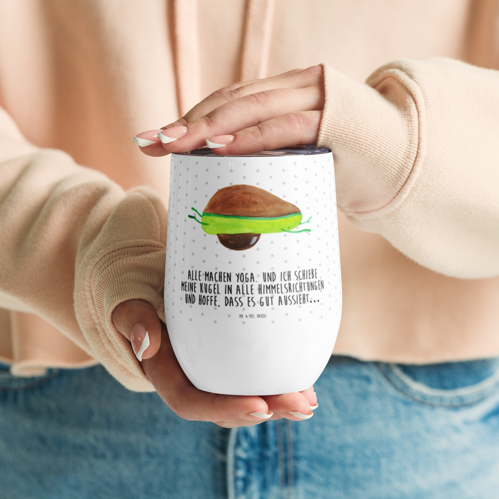 Weinbecher Avocado Yoga Weinbecher, Glühwein Becher, Heißgetränke, Trinkbecher, Weinkelch, Weingläser, hochwertiger Weinbecher, Weinbecher Reisen, Weinbecher unterwegs, Avocado, Veggie, Vegan, Gesund, Avocado Yoga Vegan