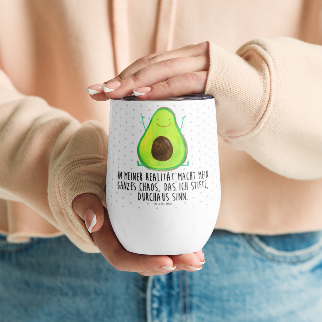 Weinbecher Avocado Happy Weinbecher, Glühwein Becher, Heißgetränke, Trinkbecher, Weinkelch, Weingläser, hochwertiger Weinbecher, Weinbecher Reisen, Weinbecher unterwegs, Avocado, Veggie, Vegan, Gesund, Chaos
