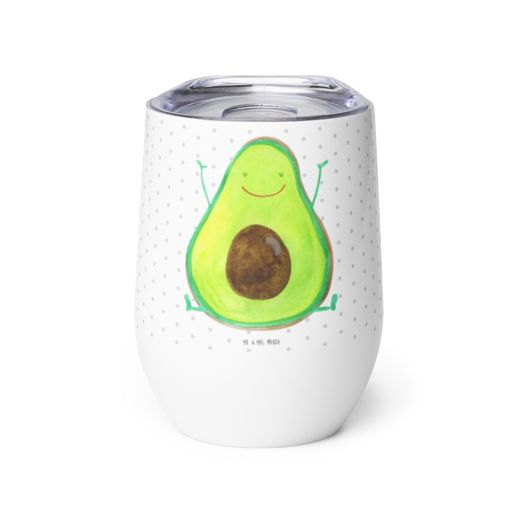 Weinbecher Avocado Happy Weinbecher, Glühwein Becher, Heißgetränke, Trinkbecher, Weinkelch, Weingläser, hochwertiger Weinbecher, Weinbecher Reisen, Weinbecher unterwegs, Avocado, Veggie, Vegan, Gesund, Chaos