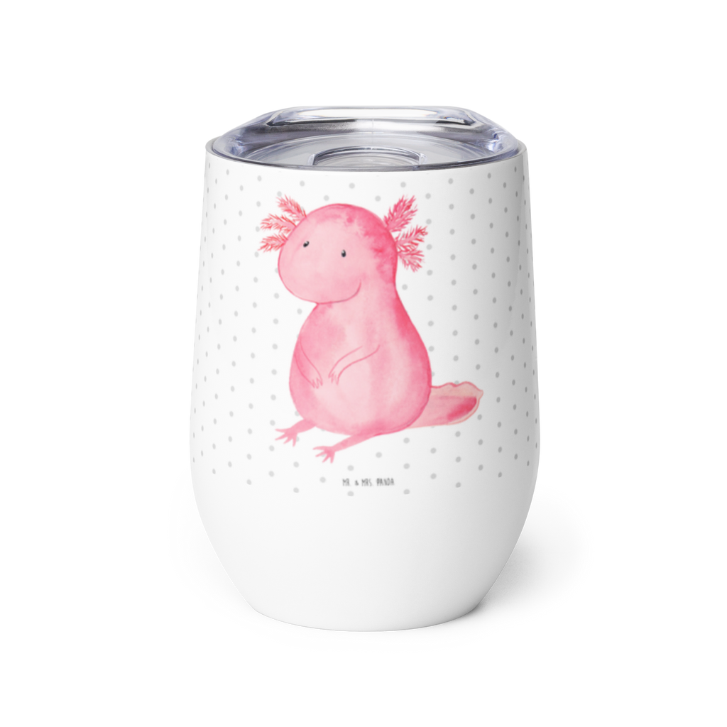 Weinbecher Axolotl Weinbecher, Glühwein Becher, Heißgetränke, Trinkbecher, Weinkelch, Weingläser, hochwertiger Weinbecher, Weinbecher Reisen, Weinbecher unterwegs, Axolotl, Molch, Axolot, vergnügt, fröhlich, zufrieden, Lebensstil, Weisheit, Lebensweisheit, Liebe, Freundin