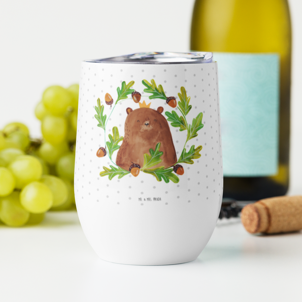Weinbecher Bär König Weinbecher, Glühwein Becher, Heißgetränke, Trinkbecher, Weinkelch, Weingläser, hochwertiger Weinbecher, Weinbecher Reisen, Weinbecher unterwegs, Bär, Teddy, Teddybär, Papa, Papa Bär, bester Vater, bester Papa, weltbester Papa, Vatertag, Vater, Dad, Daddy, Papi