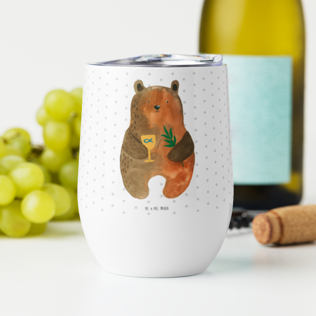 Weinbecher Konfirmation-Bär Weinbecher, Glühwein Becher, Heißgetränke, Trinkbecher, Weinkelch, Weingläser, hochwertiger Weinbecher, Weinbecher Reisen, Weinbecher unterwegs, Bär, Teddy, Teddybär, Konfirmation, Kirche, evangelisch, Gottesdienst