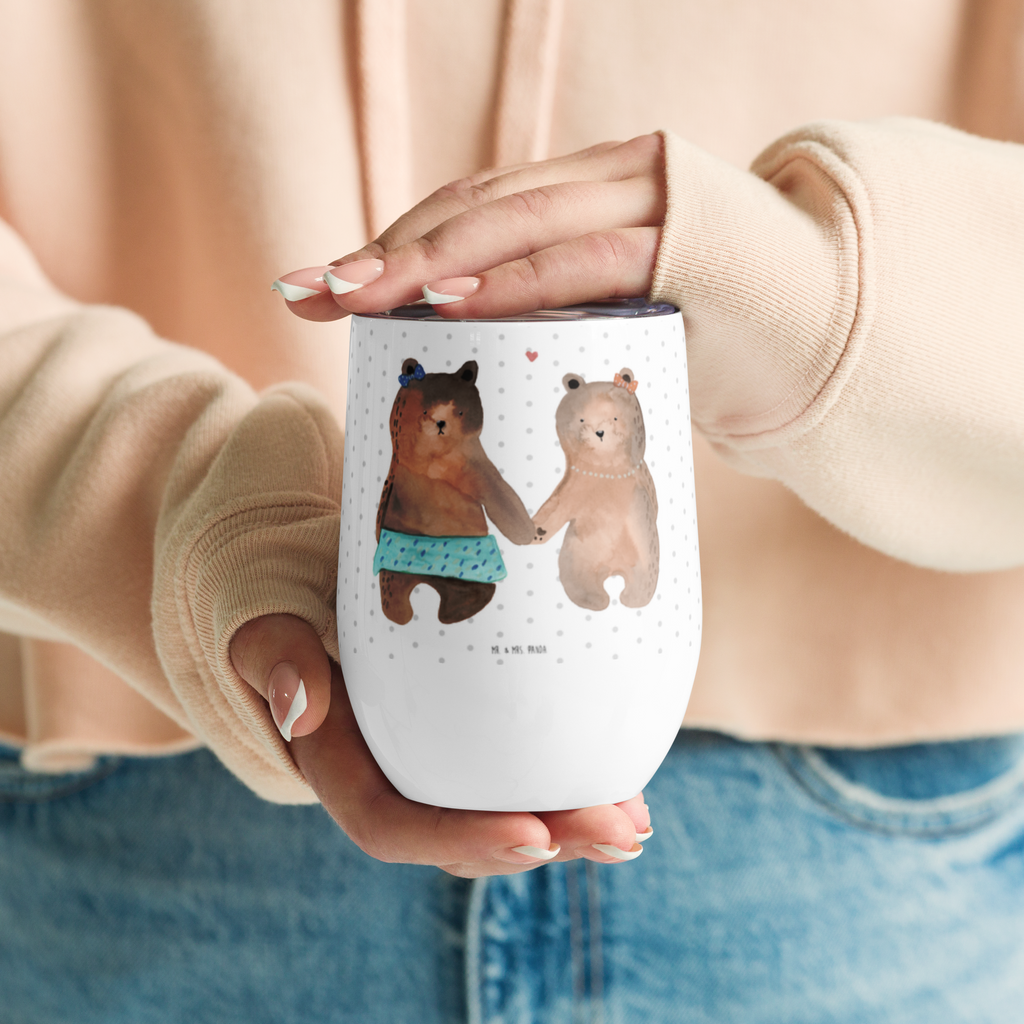 Weinbecher Bär Freundin Weinbecher, Glühwein Becher, Heißgetränke, Trinkbecher, Weinkelch, Weingläser, hochwertiger Weinbecher, Weinbecher Reisen, Weinbecher unterwegs, Bär, Teddy, Teddybär, Bär Freundin Beste Freund Liebe Liebesbeweis Verliebt Kumpel Kumpeliene