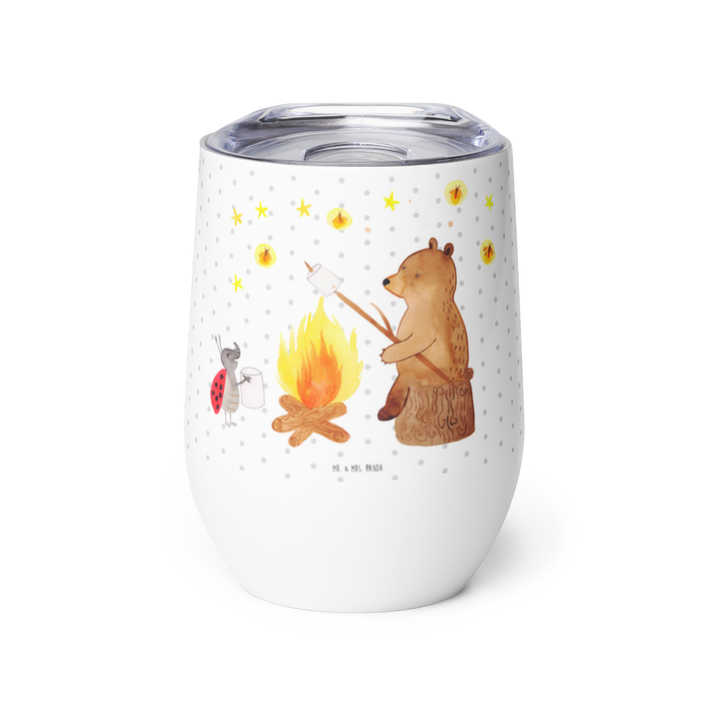 Weinbecher Bär & Marienkäfer Lagerfeuer Weinbecher, Glühwein Becher, Heißgetränke, Trinkbecher, Weinkelch, Weingläser, hochwertiger Weinbecher, Weinbecher Reisen, Weinbecher unterwegs, Bär, Teddy, Teddybär, Lagerfeuer