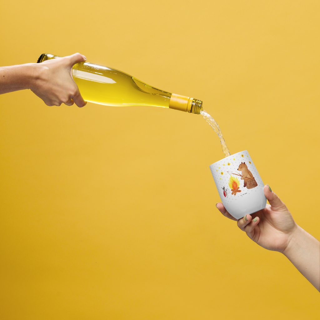 Weinbecher Bär & Marienkäfer Lagerfeuer Weinbecher, Glühwein Becher, Heißgetränke, Trinkbecher, Weinkelch, Weingläser, hochwertiger Weinbecher, Weinbecher Reisen, Weinbecher unterwegs, Bär, Teddy, Teddybär, Lagerfeuer