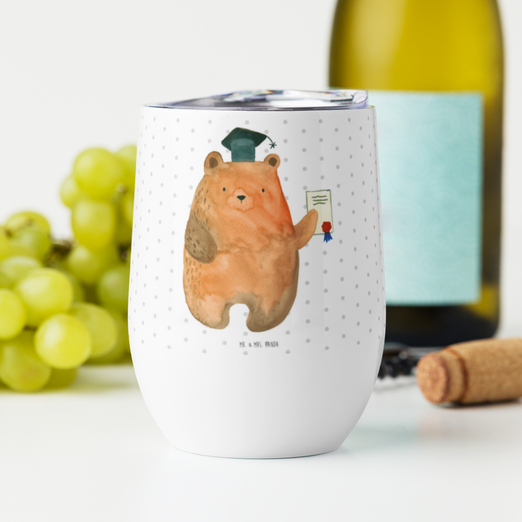 Weinbecher Prüfungsbär Weinbecher, Glühwein Becher, Heißgetränke, Trinkbecher, Weinkelch, Weingläser, hochwertiger Weinbecher, Weinbecher Reisen, Weinbecher unterwegs, Bär, Teddy, Teddybär, Abitur, Prüfungen, Prüfung bestanden, Abschluss, Zeugnis, Abschlusszeugnis